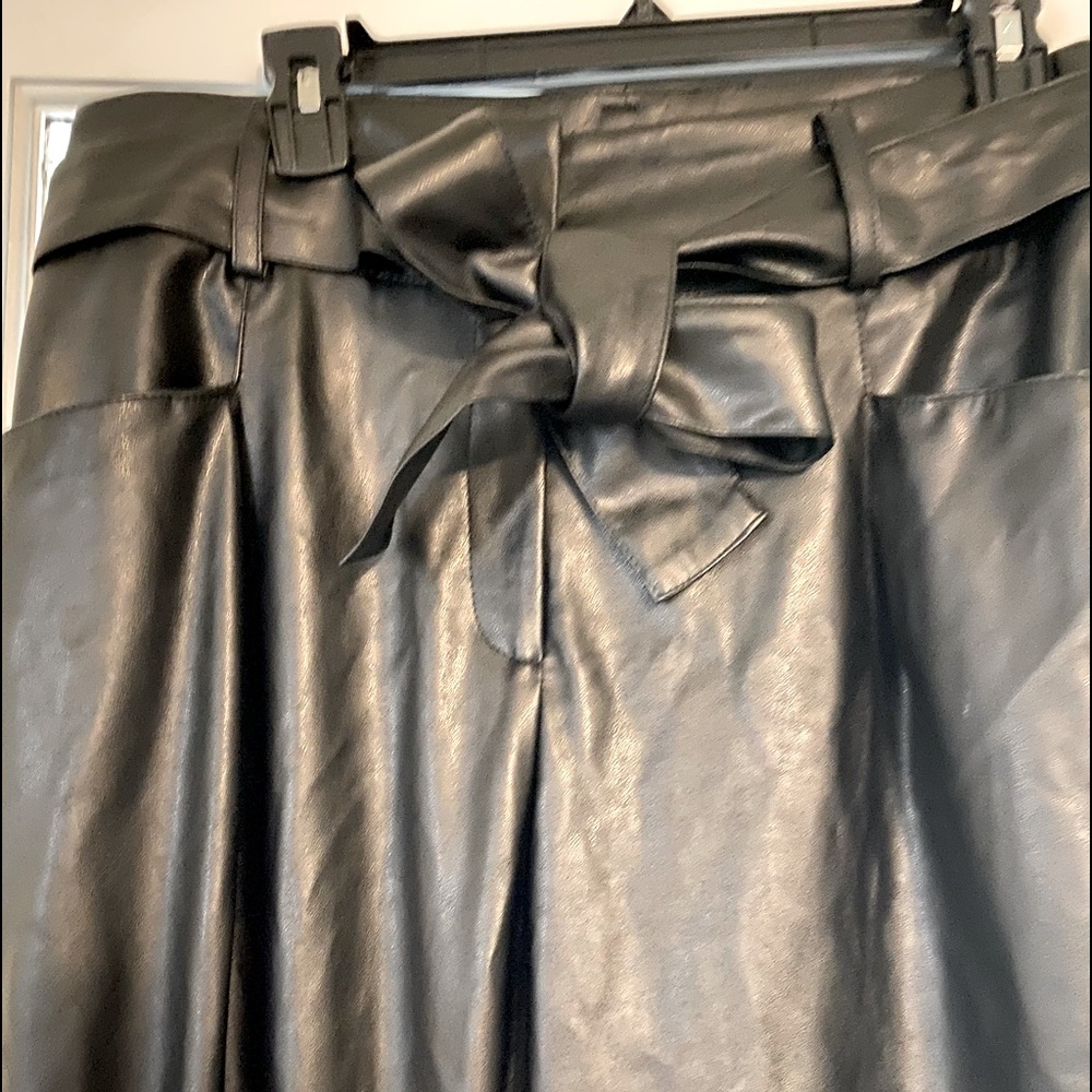 Wide Leg Leather Pants